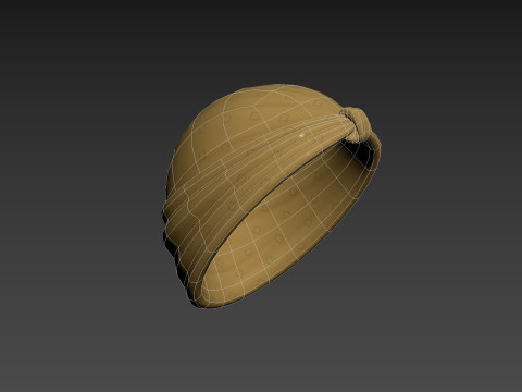 Yellow Lady Turban 3D Model