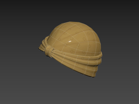Yellow Lady Turban 3D Model