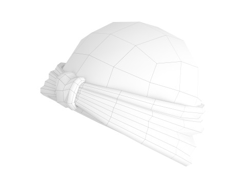 Yellow Lady Turban 3D Model