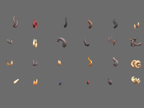 Lowpoly Horn Pack Model 3D