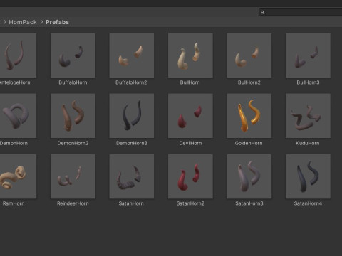 Lowpoly Horn Pack Model 3D