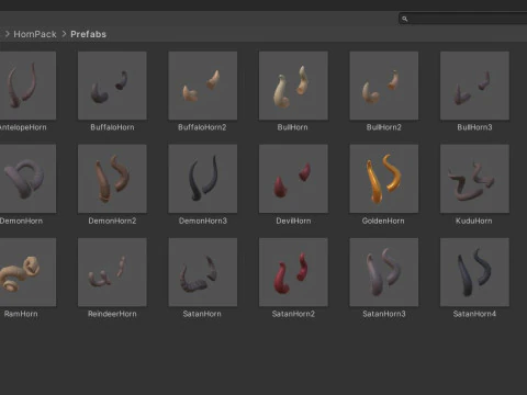 Paquete de cuernos Lowpoly Modelo 3D