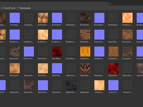 Paquete de cuernos Lowpoly Modelo 3D