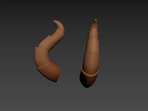 Demon Horn 2 3D Model