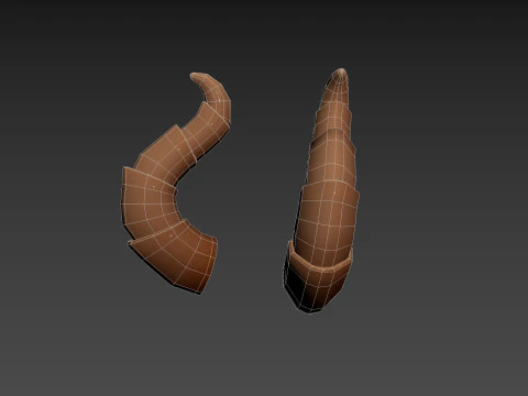 Demon Horn 2 3D Model