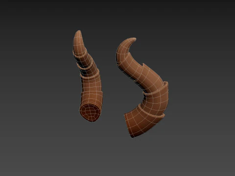 Demon Horn 2 3D Model