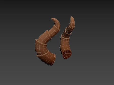 Demon Horn 2 3D Model