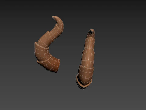 Demon Horn 2 3D Model