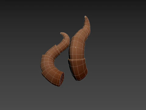 Demon Horn 2 3D Model