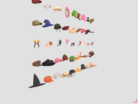 Cartoon Hats Pack 9 Modèle 3D
