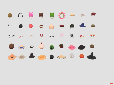Cartoon Hats Pack 9 Modèle 3D