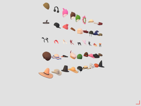 Cartoon Hats Pack 9 Modèle 3D