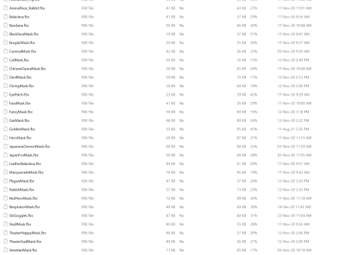 Low Poly Mask Pack 3D Model