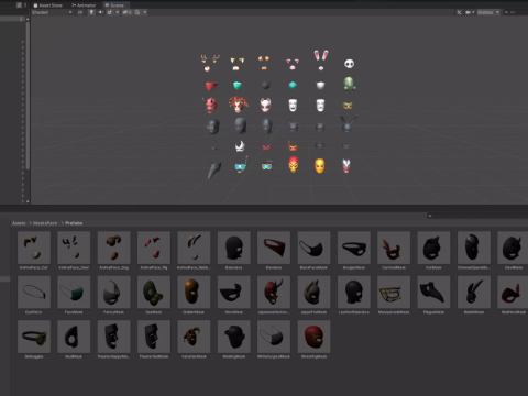 Low Poly Mask Pack 3D मॉडल