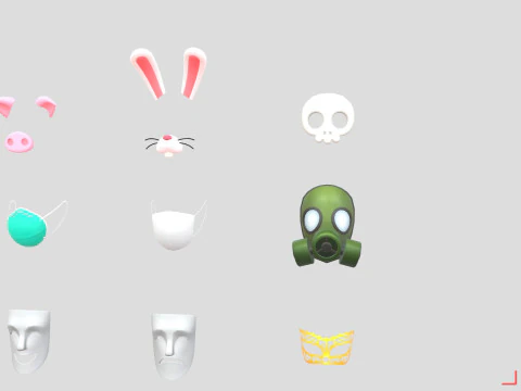 Low Poly Mask Pack 3D Model