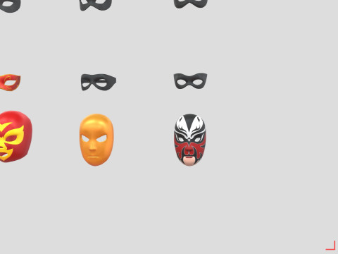 Low Poly Mask Pack 3D मॉडल