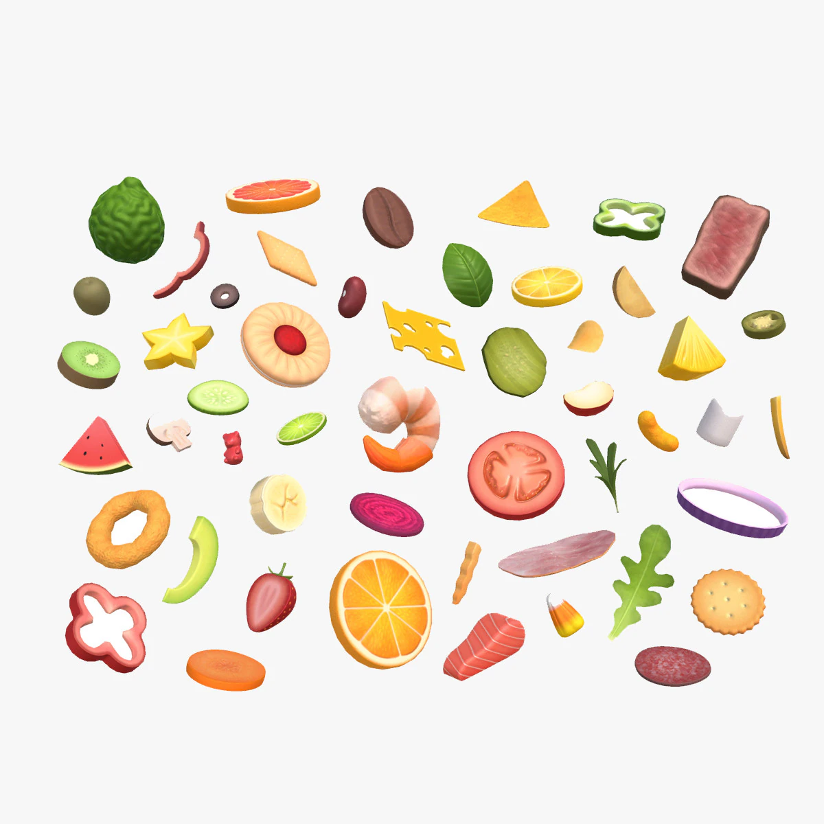 Low Poly Food Pack Vol 4 3D Model .c4d .max .obj .3ds .fbx .stl .blend 