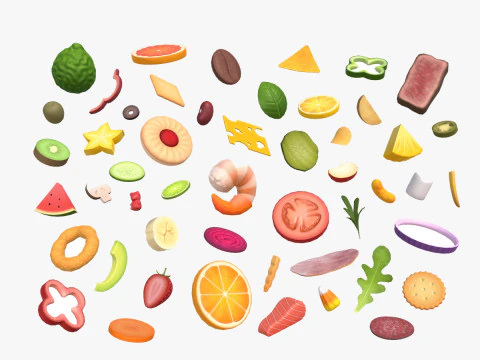 Paquete de comida Low Poly Vol 4 Modelo 3D