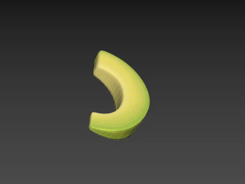 아보카도 슬라이스 3D 모델