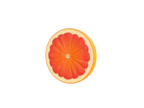 Grapefruit Slice 3D Model