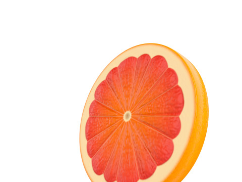Grapefruit Slice 3D Model