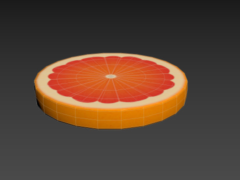 Grapefruit Slice 3D Model