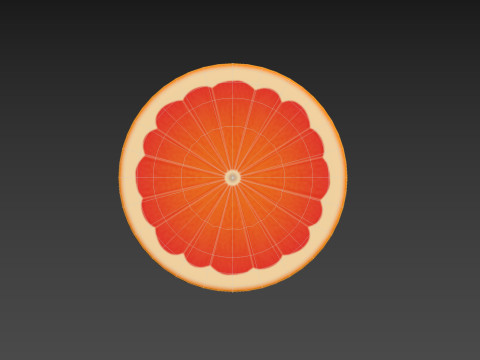 Grapefruit Slice 3D Model