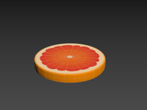 Grapefruit Slice 3D Model
