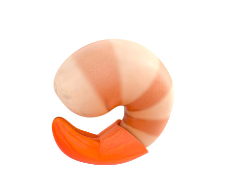 Low Poly Shrimp 3D 모델