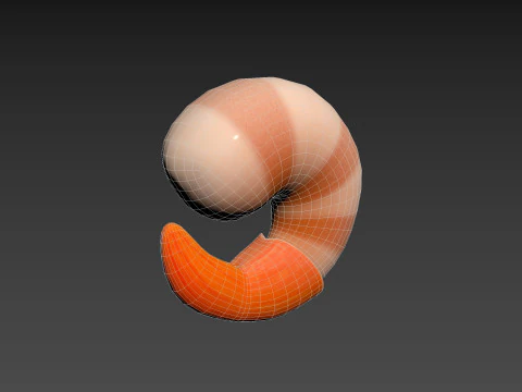 ローポリシュリンプ 3Dモデル