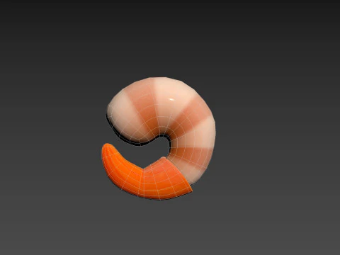 ローポリシュリンプ 3Dモデル
