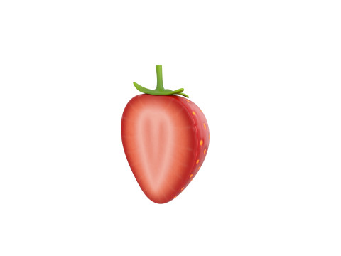 Strawberry Slice 3D Model