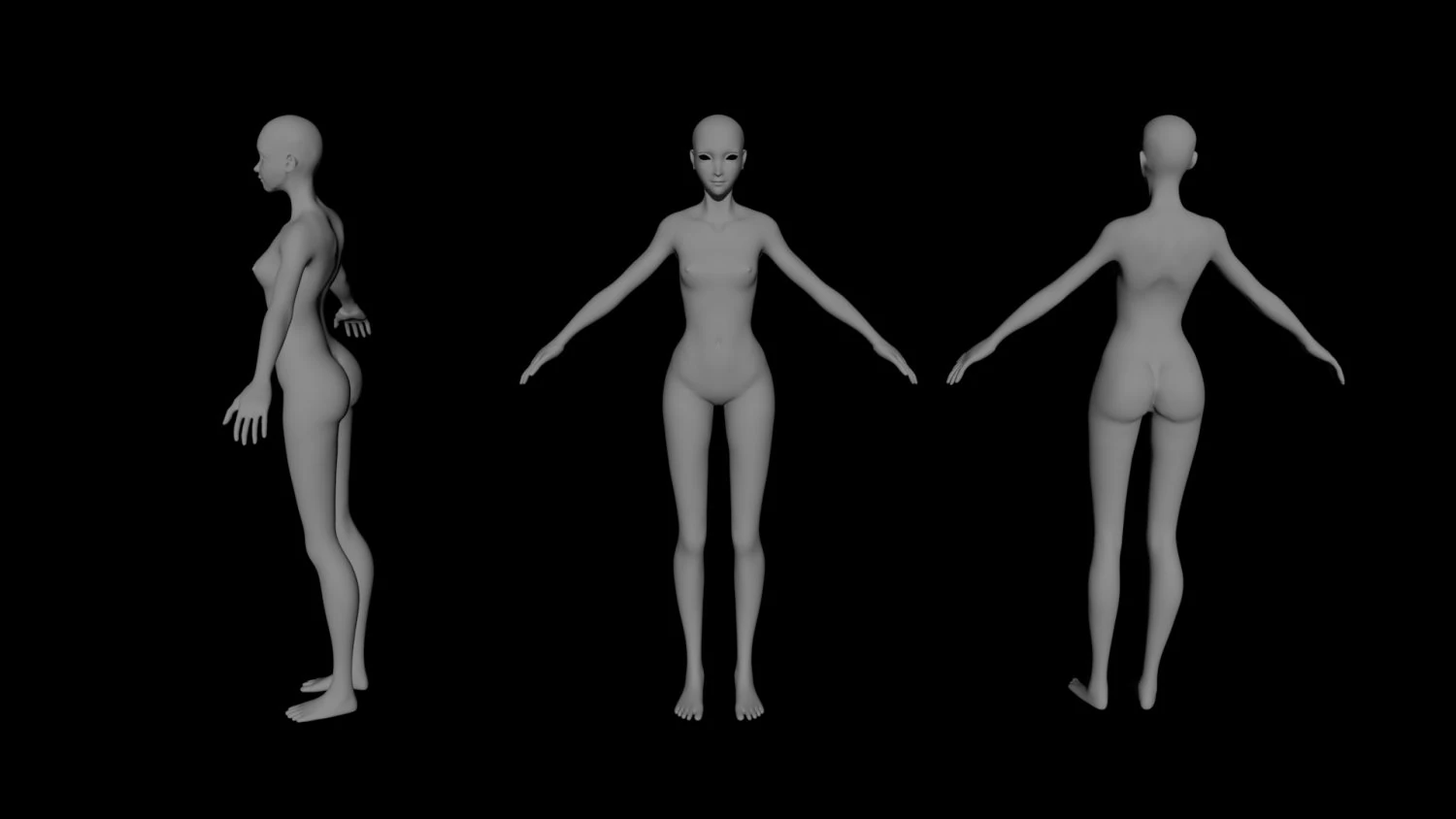 base female model 3D Model .c4d .max .obj .3ds .fbx .stl .blend 