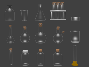 chemical glassware kit 3D Модель
