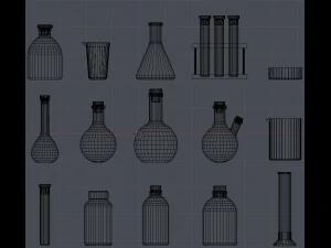 chemical glassware kit 3D Model