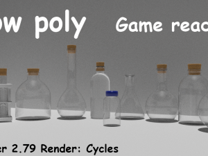 low poly pbr bottle 3D मॉडल