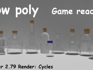 low poly pbr flask 3D Model