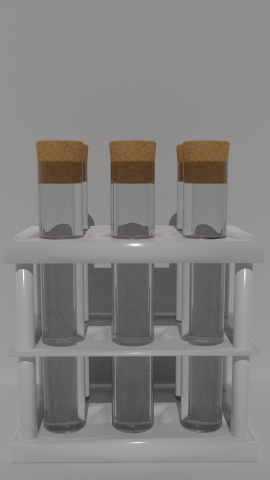 low poly pbr test tubes in rack 3D मॉडल .c4d .max .obj .3ds .fbx .stl .blend 