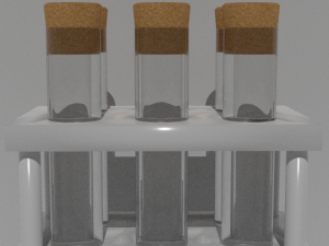 low poly pbr test tubes in rack 3D मॉडल