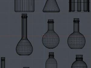 रैक में लो पॉली पीबीआर टेस्ट ट्यूब 3D मॉडल