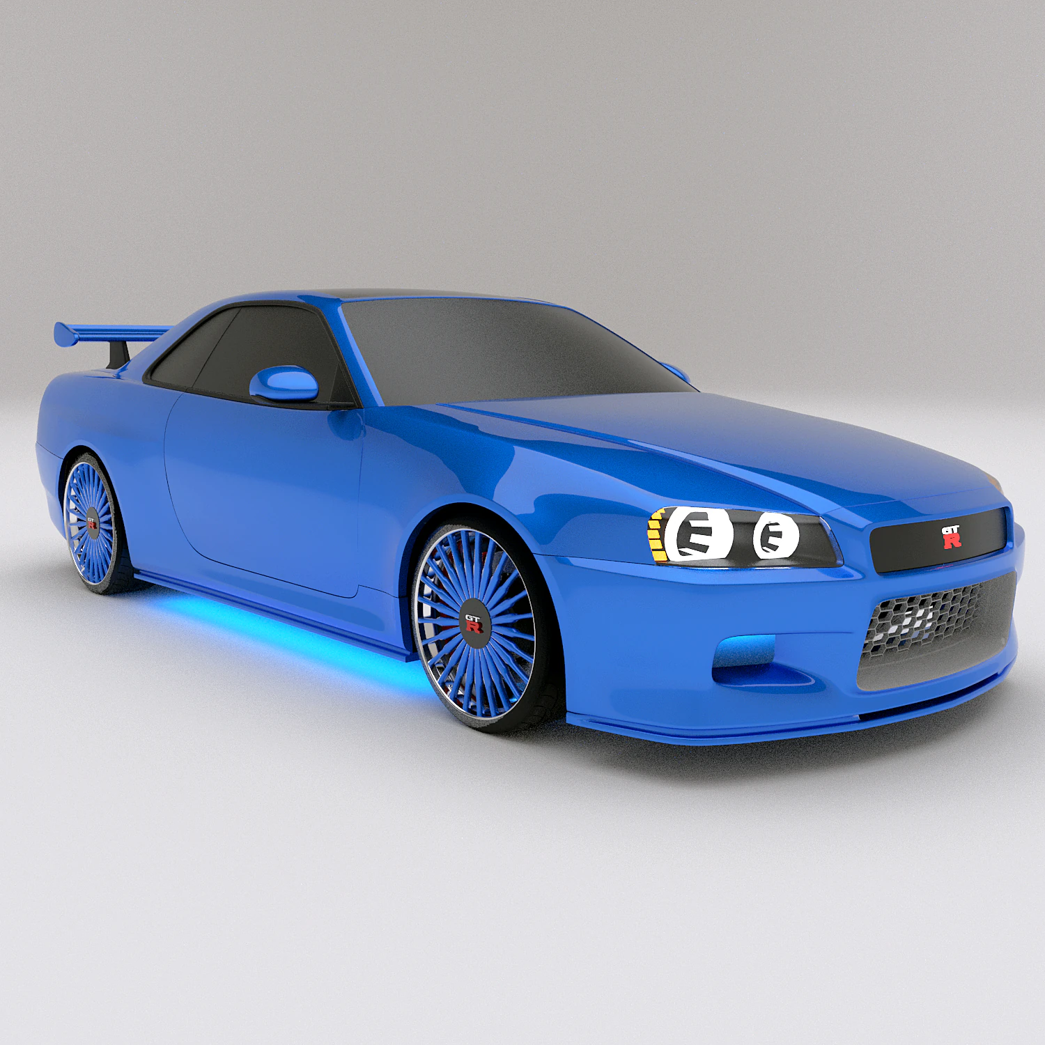nissan skyline gtr r34 3D Model .c4d .max .obj .3ds .fbx .stl .blend 