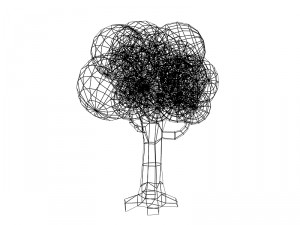 cartoon tree with branches 3D Model