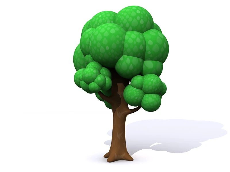cartoon tree with sections 3D Model .c4d .max .obj .3ds .fbx .stl .blend 