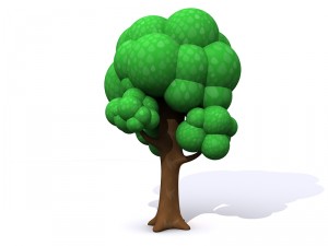 cartoon tree with sections 3D 모델