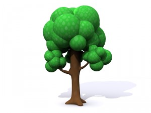 cartoon tree with sections 3D 모델