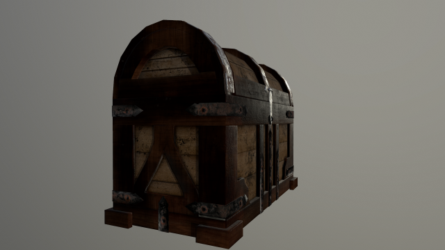 the wooden chest 3D Модель .c4d .max .obj .3ds .fbx .stl .blend