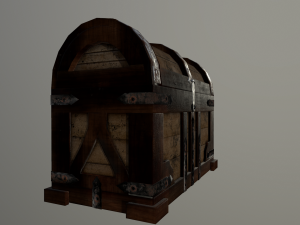the wooden chest 3D Модель