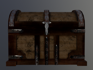 the wooden chest 3D Модель