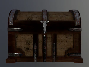 the wooden chest 3D Model
