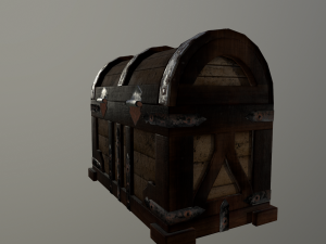 the wooden chest 3D Модель